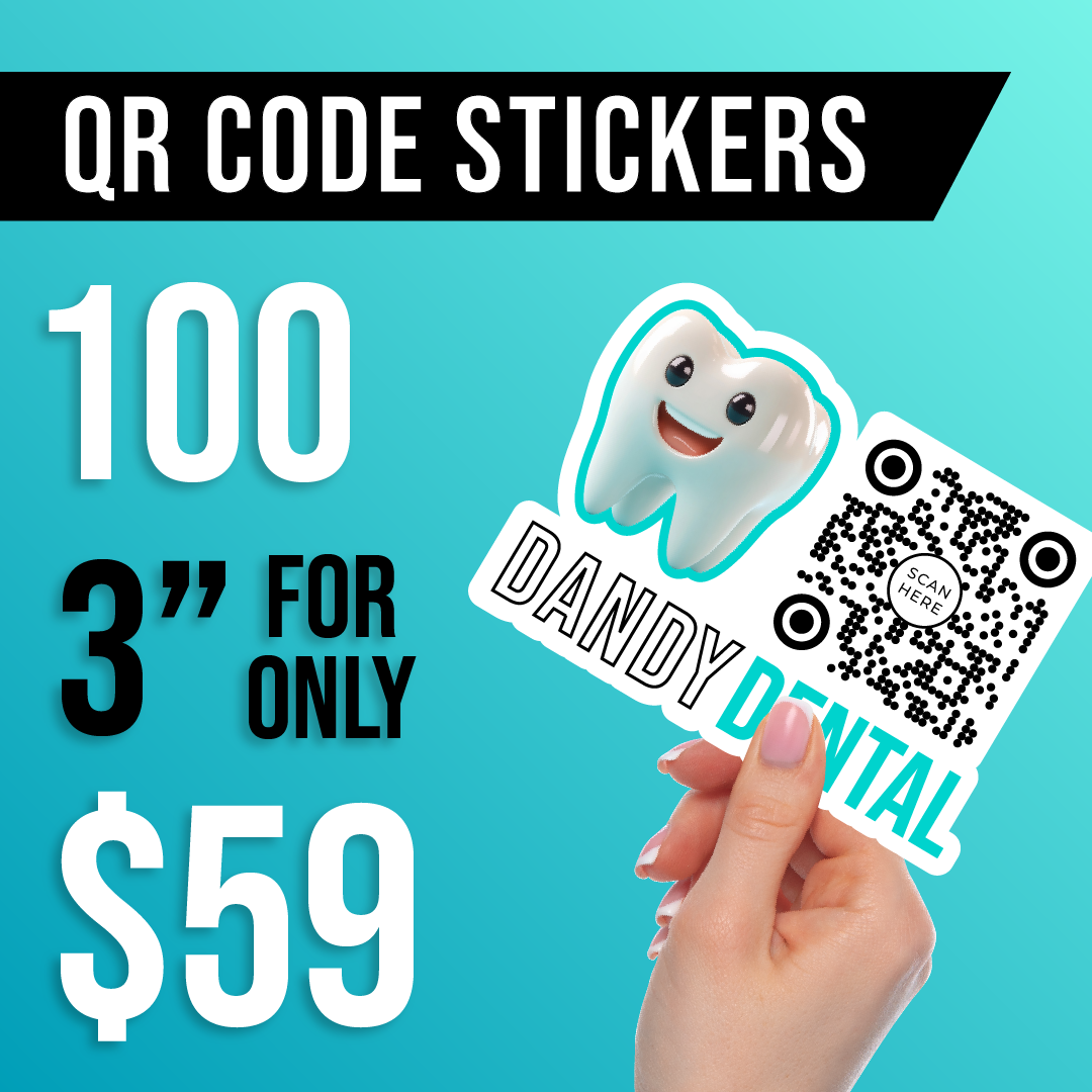 100 3" QR Code Custom Stickers Stickerine.com
