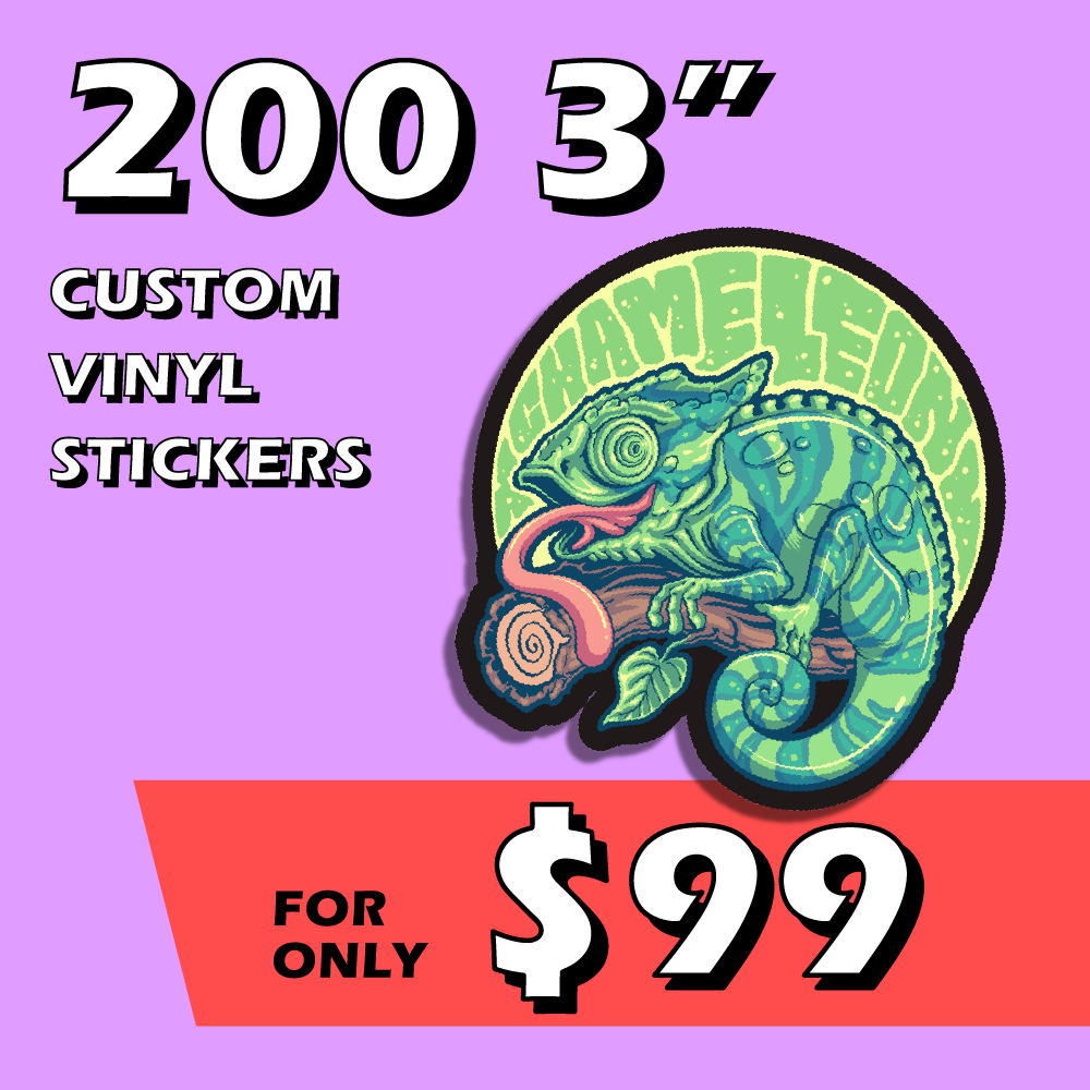 200 2.5" Diecut Custom Stickers Stickerine.com