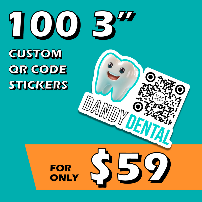 100 3" QR Code Custom Stickers