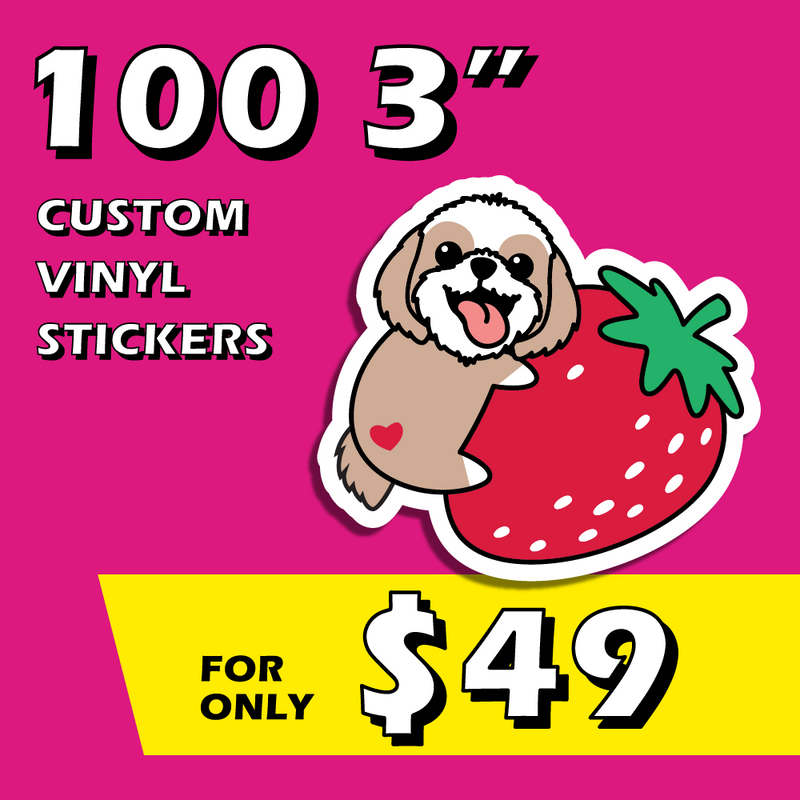 100 3" Diecut Custom Stickers