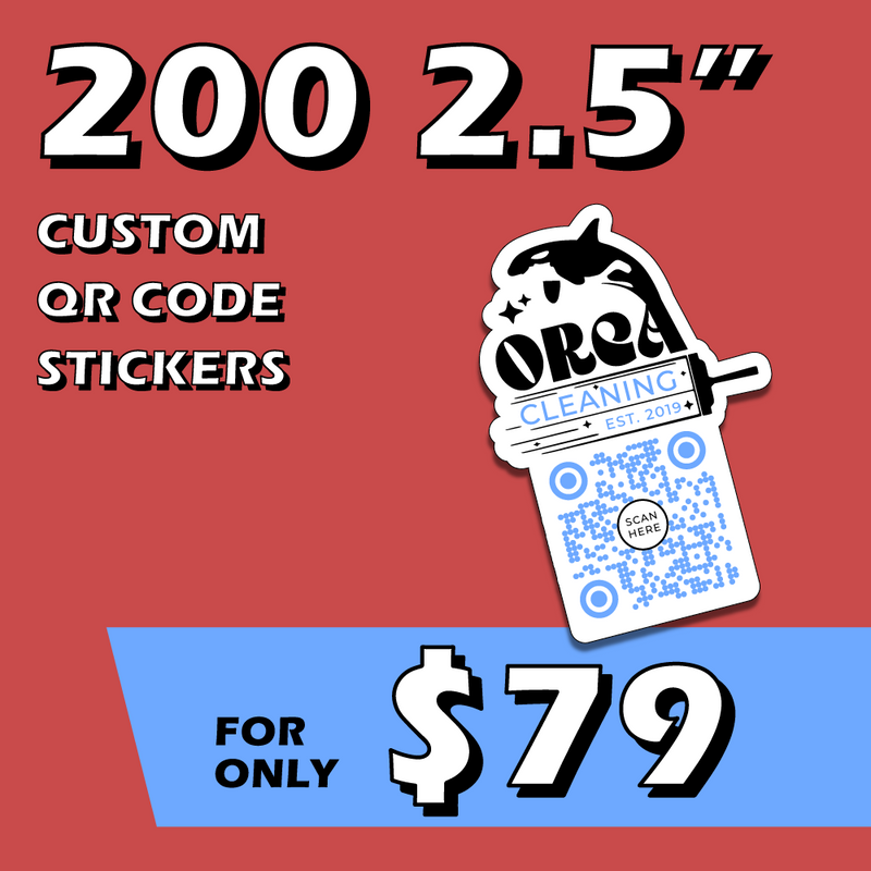 200 2.5" QR Code Custom Stickers